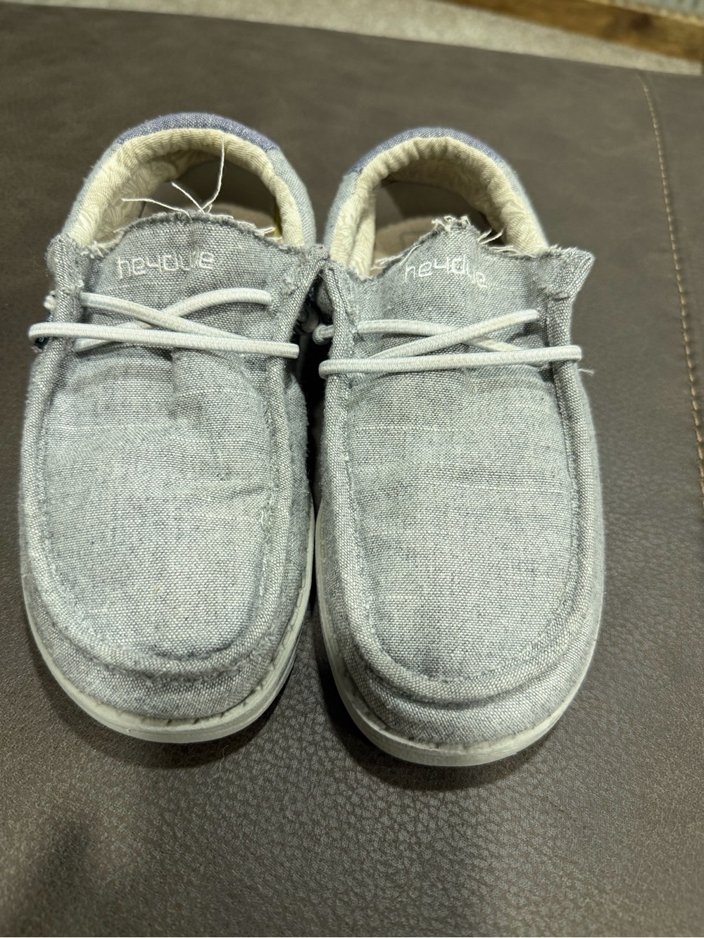 Hey Dude Grey Canvas Slip-On Loafers